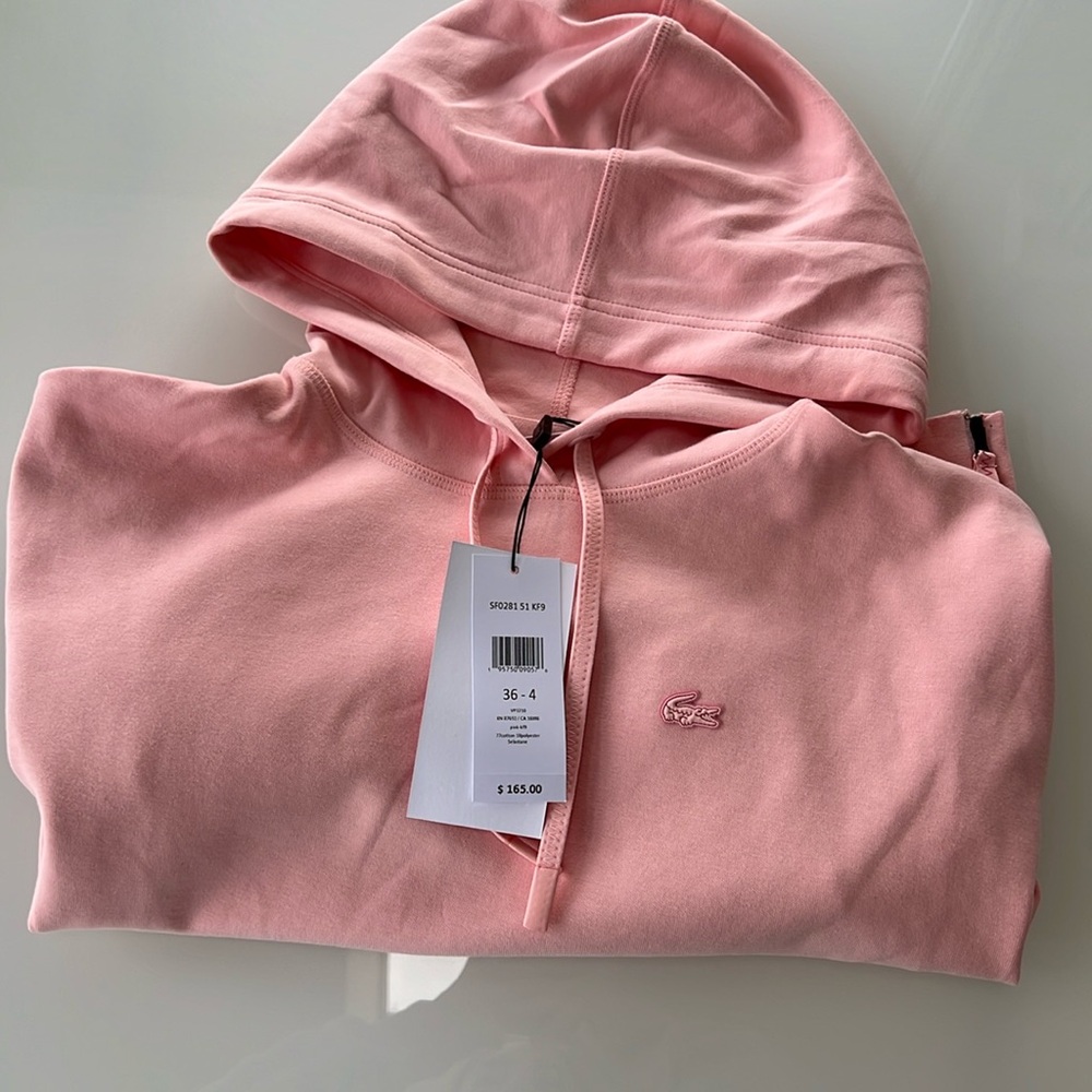 NWT Lacoste Pink Hoodie